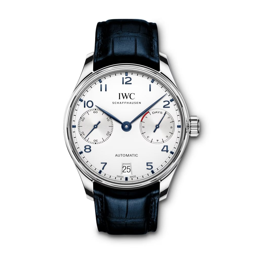 IWC Portuguese 7Days-Automatic Stainless Steel / White/Blue Dial