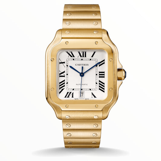 Santos Watch 40mm Yellow Gold White Dial