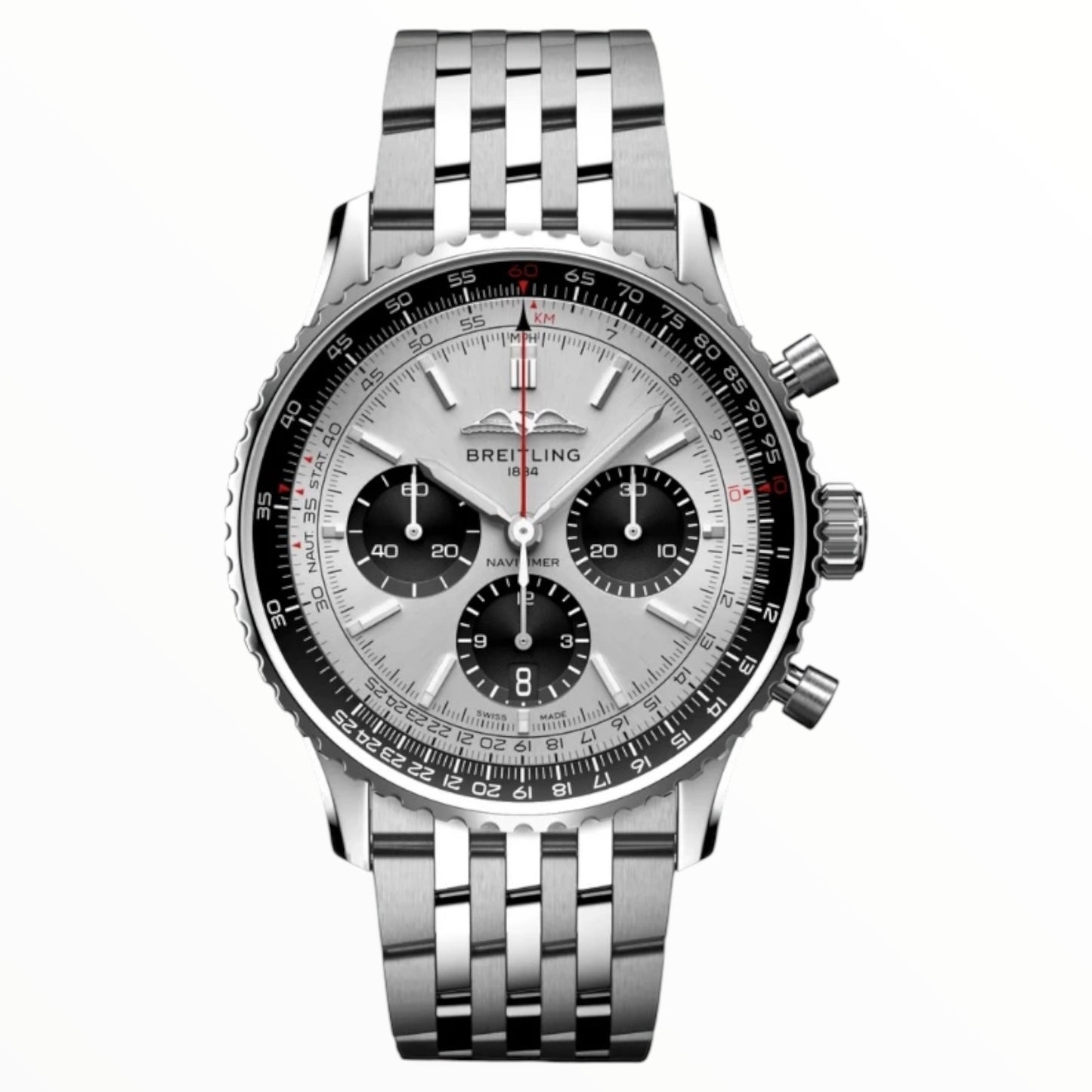 Breitling Navitimer Date Chronograph Silver Dial 43mm