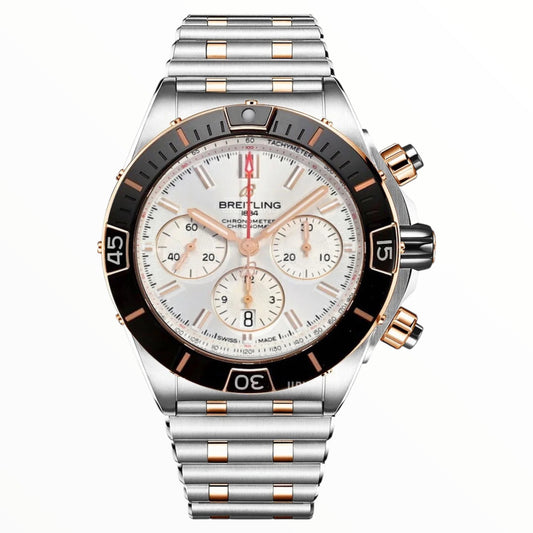 Breitling Chronomat 2Tone White Dial 45mm