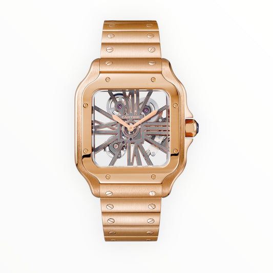 Cartier Santos 40mm Pink Gold Skeleton Dial
