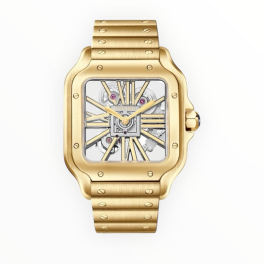 Cartier Santos Watch 40mm Yellow Gold Skeleton Dial