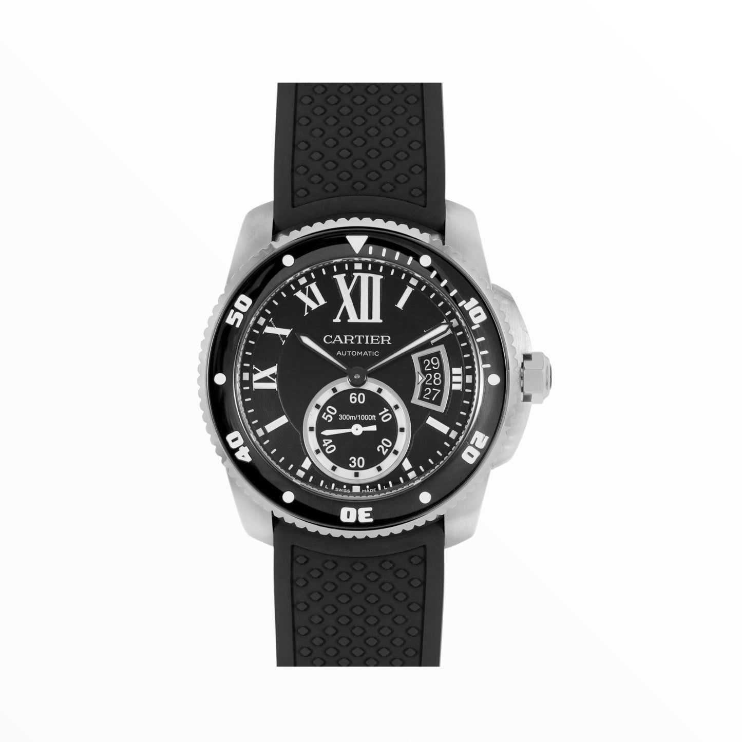 Cartier Calibre 42mm Steel White Dial With Strap