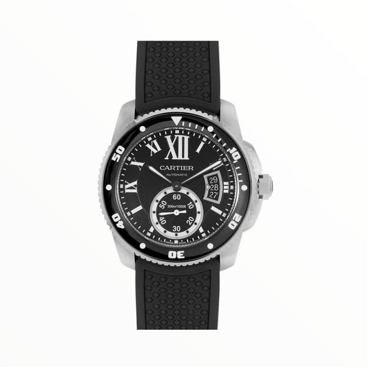 Cartier Calibre 42mm Steel White Dial With Strap