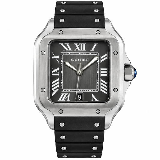 Cartier Santos 100 — Grey Dial With Strap 40MM