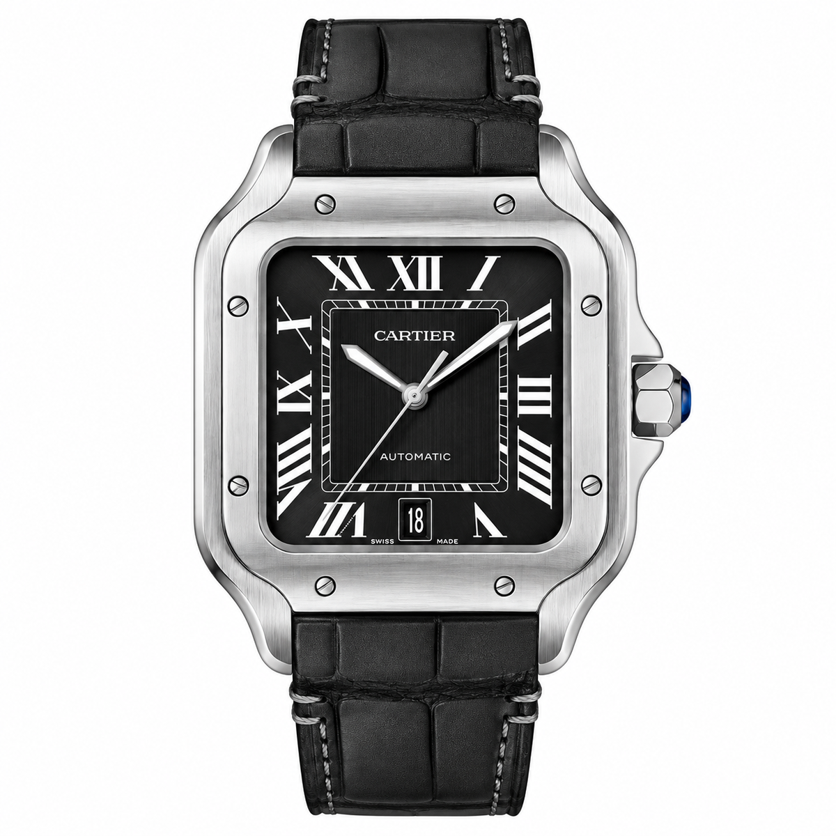 Cartier Santos 100 Large — Black Dial 40mm