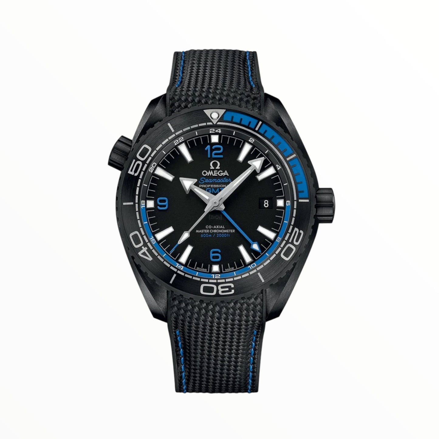 Omega Planet Ocean 600M CoAxial Master GMT Black Blue 43.5 mm