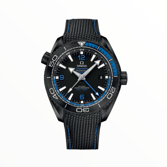 Omega Planet Ocean 600M CoAxial Master GMT Black Blue 43.5 mm