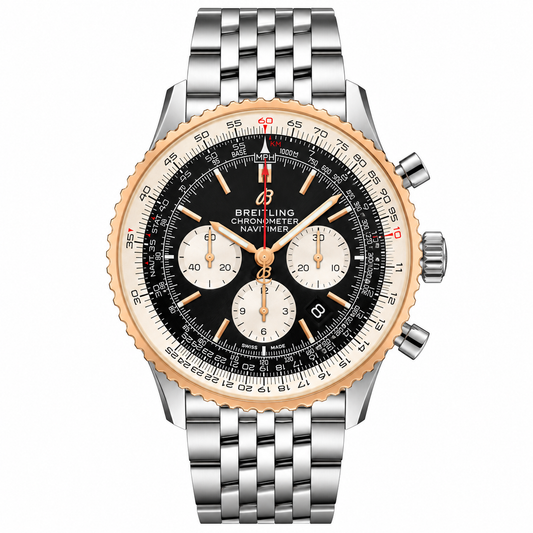 Breitling Navitimer B01 Chronograph Two-Tone Rose Gold Black Dial 41mm