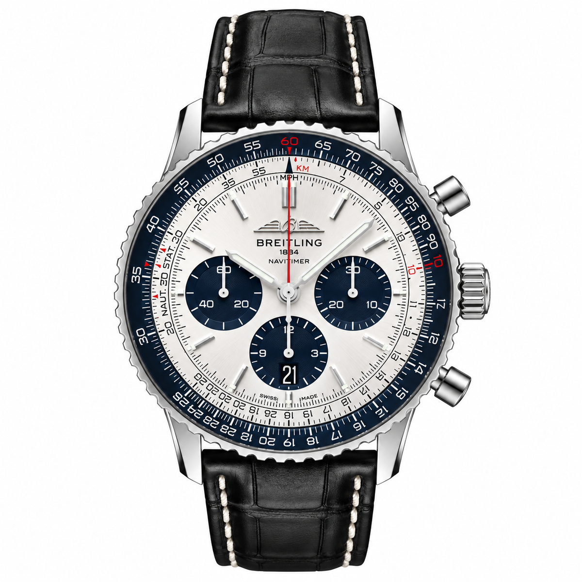 Breitling Navitimer B01 Chronograph —Silver & Black Panda 41mm