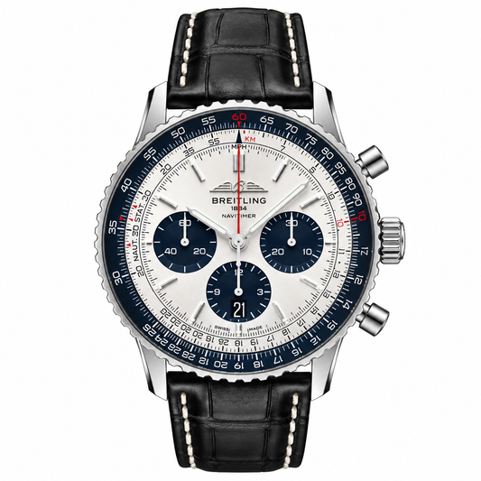 Breitling Navitimer B01 Chronograph —Silver & Black Panda 41mm