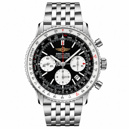 Breitling Navitimer Bracelet Date Chronograph Black Dial Chronograph 44mm