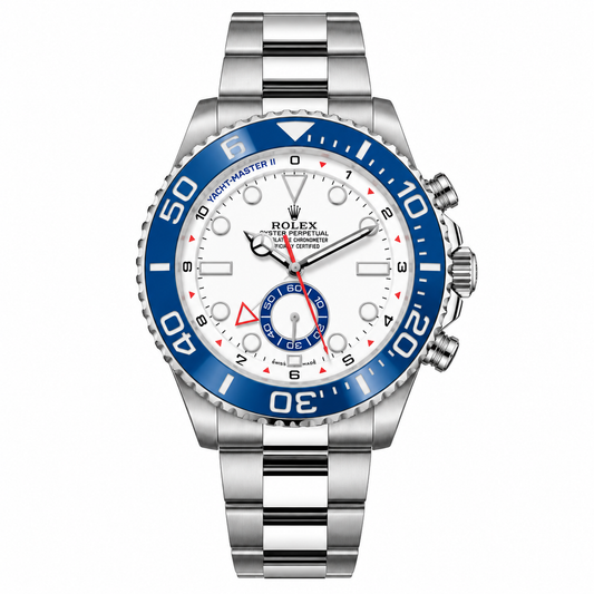 ROLEX YACHT-MASTER II NEW WHITE DIAL BLUE CERAMIC 44MM