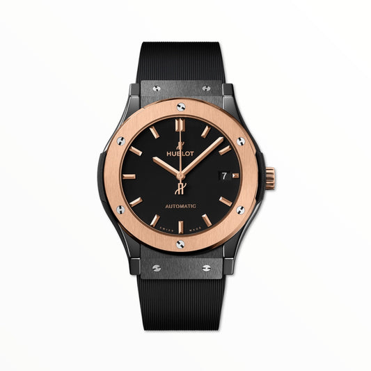 Hublot Classic Fusion Ceramic Gold Black Dial 42mm