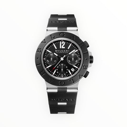 Bulgari Aluminium  40mm Black Dial Chronograph