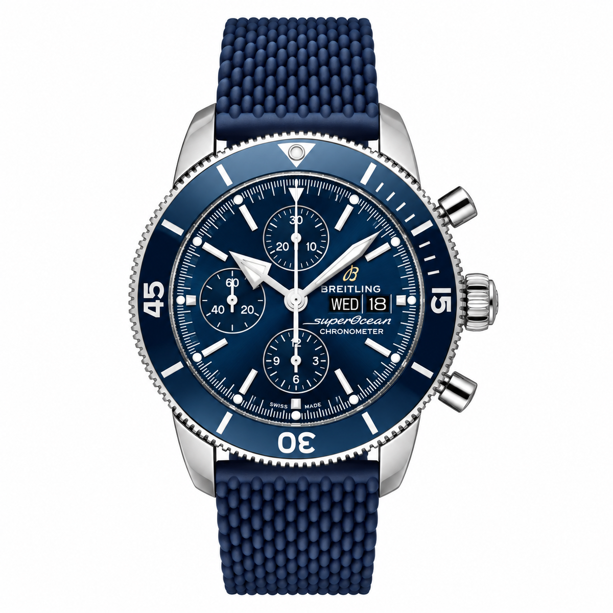 Breitling SuperOcean Heritage B20 Automatic 44mm Blue Chronograph With Strap