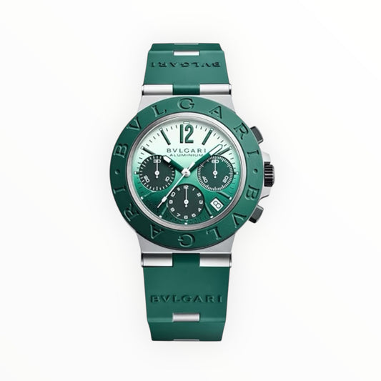 Bulgari Aluminium  40mm Green Chronograph