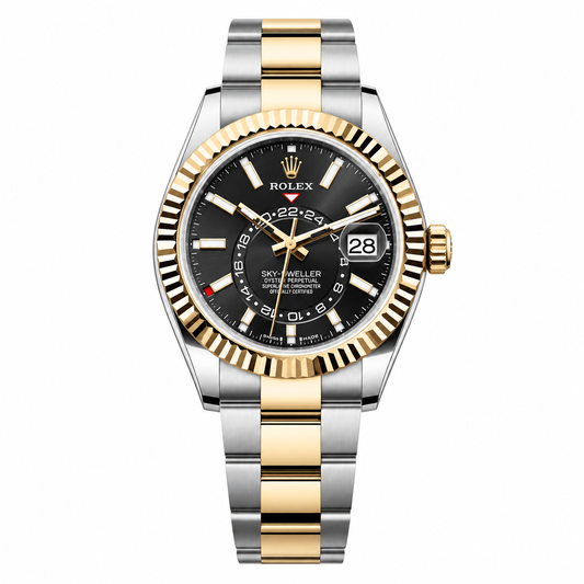 Rolex Sky Dweller Two Tone Black Dial Oyster 42mm
