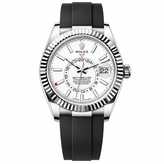 Rolex Sky Dweller – White Dial Rubber Strap 42mm