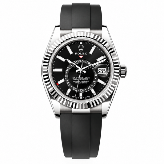 Rolex Sky-Dweller – Black Dial Steel Rubber Strap 42mm