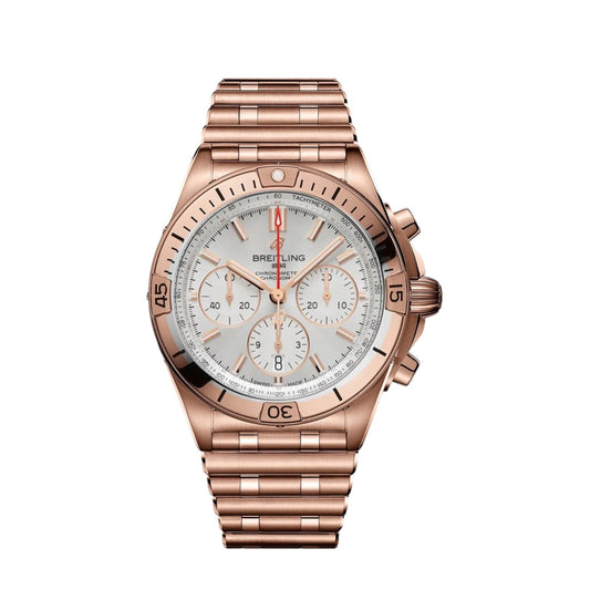 Breitling Chronomat RoseGold White Dial 45mm