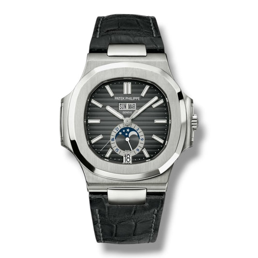Nautilus Automatic Gmt Moonphase Black Dial Stainless Steel 40.5mm