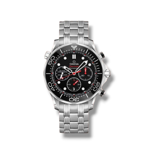 Omega Seamaster Diver 300M Chronograph Black Dial – Red Accents 44mm