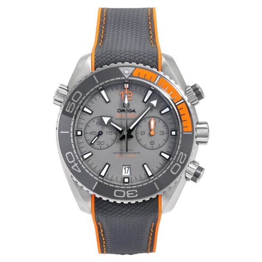 Omega Planet Ocean 600M CoAxial Master Chronograph Grey Orange Strap 45.5mm