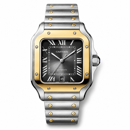 Santos 40mm Two Tone Yellow Gold Grey Dial