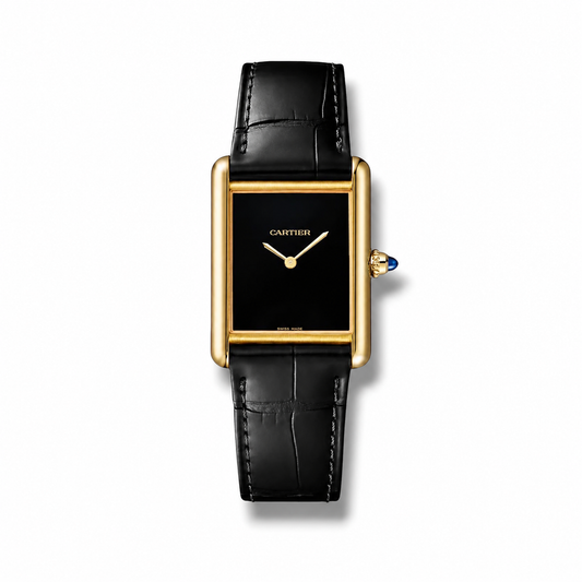 Cartier Tank Louis – Yellow Gold Black Dial Leather Strap 33MM