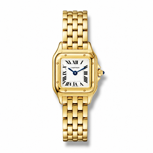 Cartier Panthere Gold Tone Square Dial Bracelet Watch 33mm