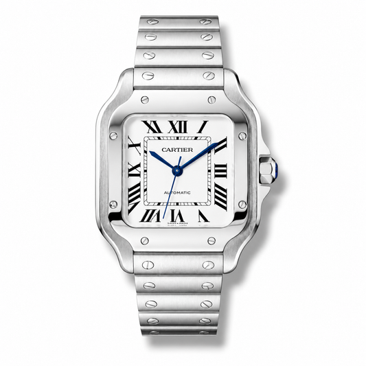 Cartier Santos – White Dial Steel Bracelet 40mm
