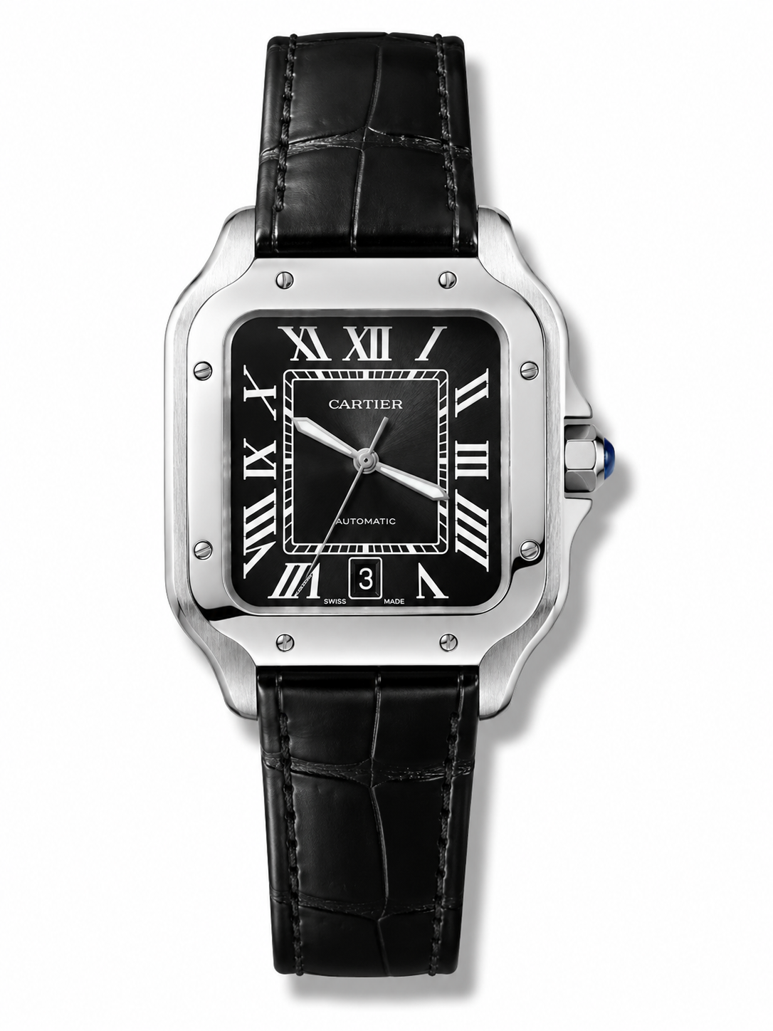 Cartier Santos De Cartier Black Dial Automatic Medium 35.5mm