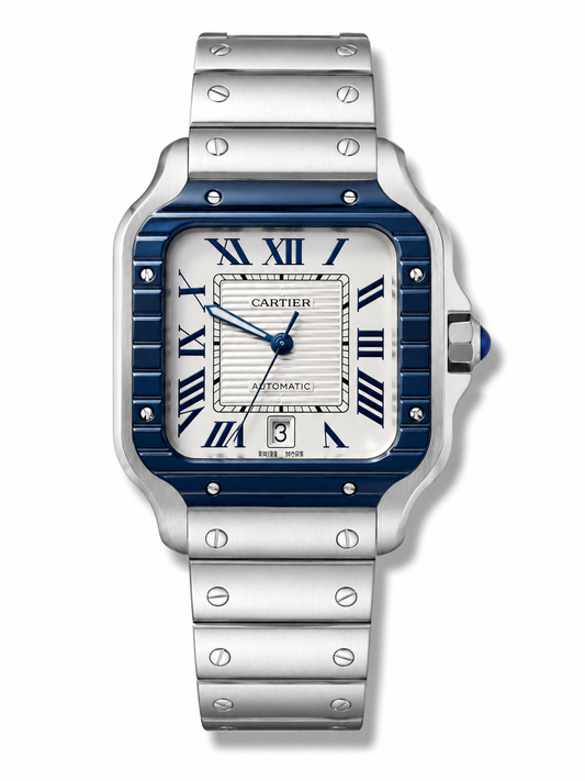 Cartier Santos White Blue