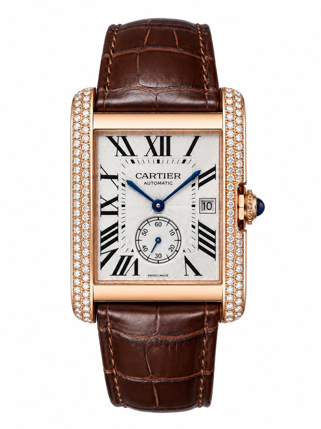Cartier Tank Rose Gold Diamond Bezel Automatic 44mm
