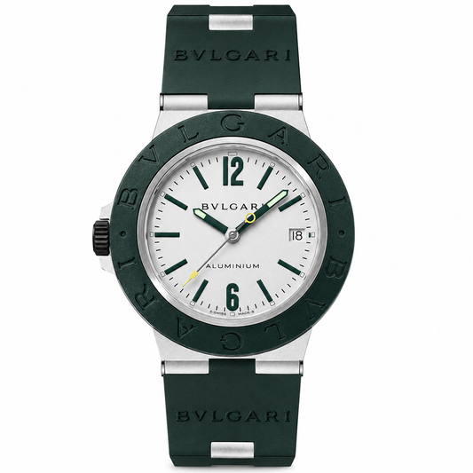 Bulgari Aluminium Green White Dial