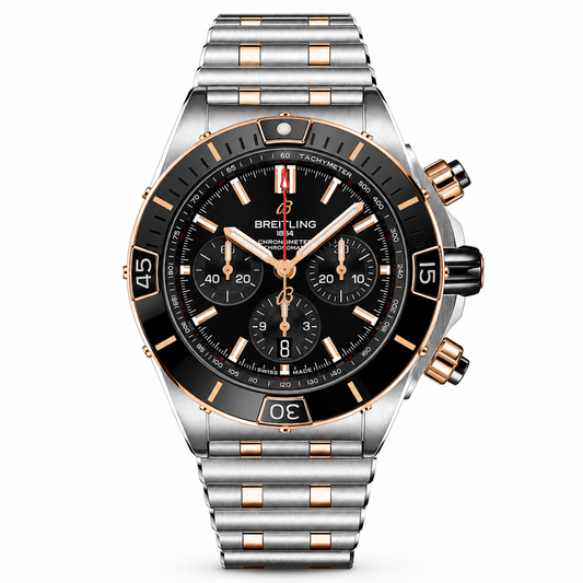 Breitling Chronomat 2Tone Black Dial 45mm