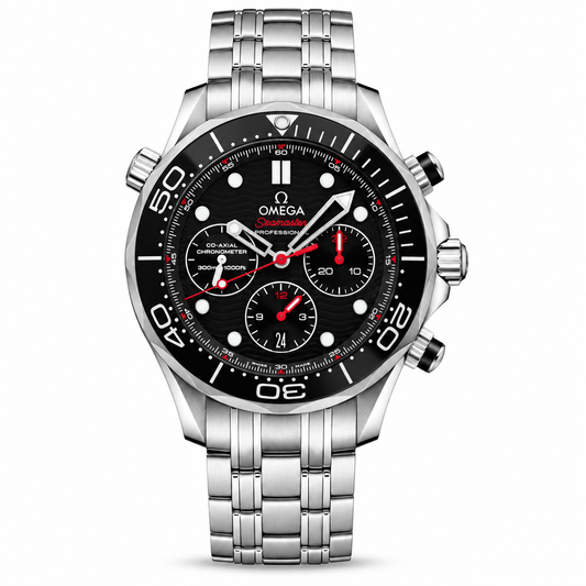 Omega Seamaster Diver 300M Chronograph Black Dial – Red Accents 44mm
