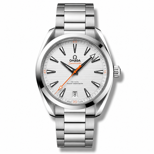 Omega AquaTerra 150M Co-Axial Master Chronometer – Silver Dial Orange Seconds Steel Bracelet 41mm