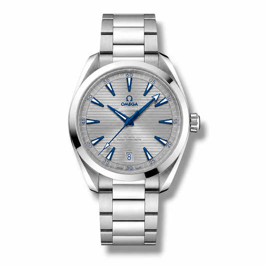 Omega AquaTerra 150M Co-Axial Master Chronometer – Silver Dial Blue Hands Steel Bracelet 41mm