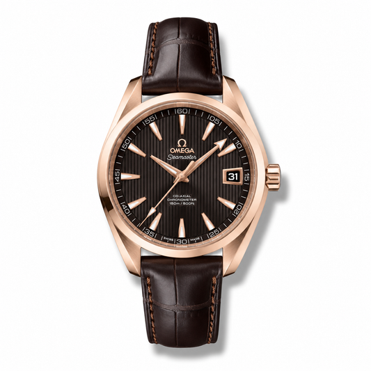 Omega AquaTerra Chronometer – Sedna Gold Brown Dial Leather Strap 41MM