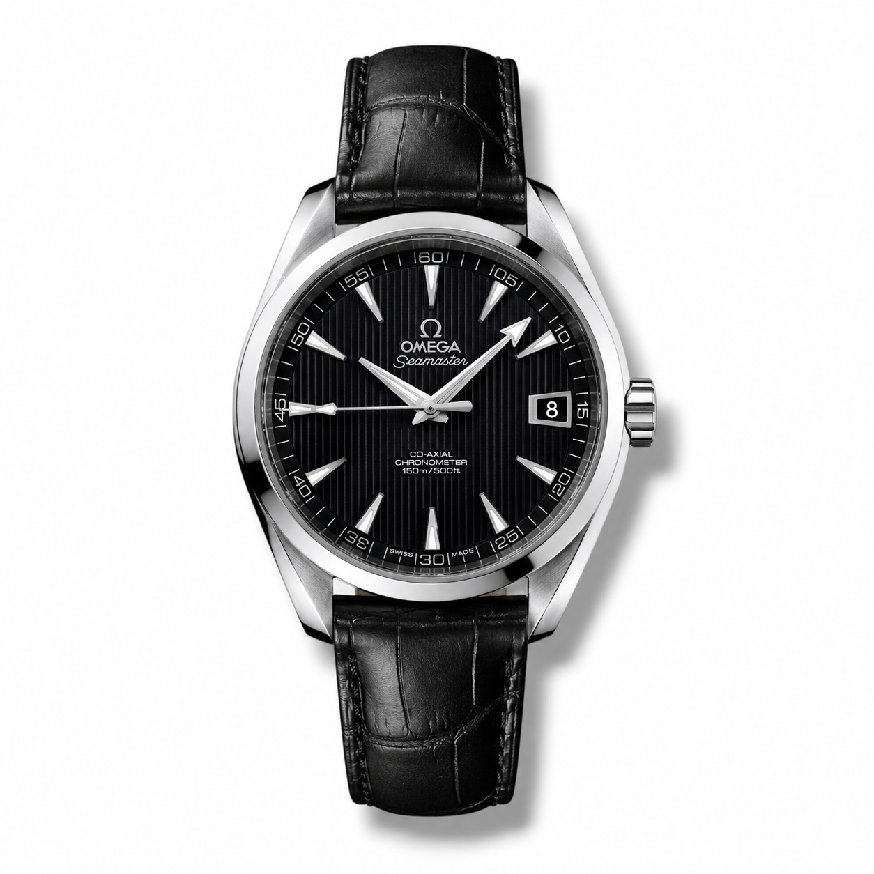 Omega Aqua Terra Black Dial Leather Strap 41MM