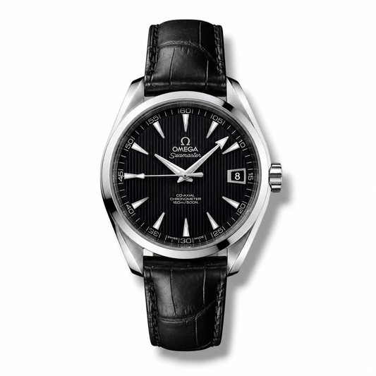 Omega Aqua Terra Black Dial Leather Strap 41MM
