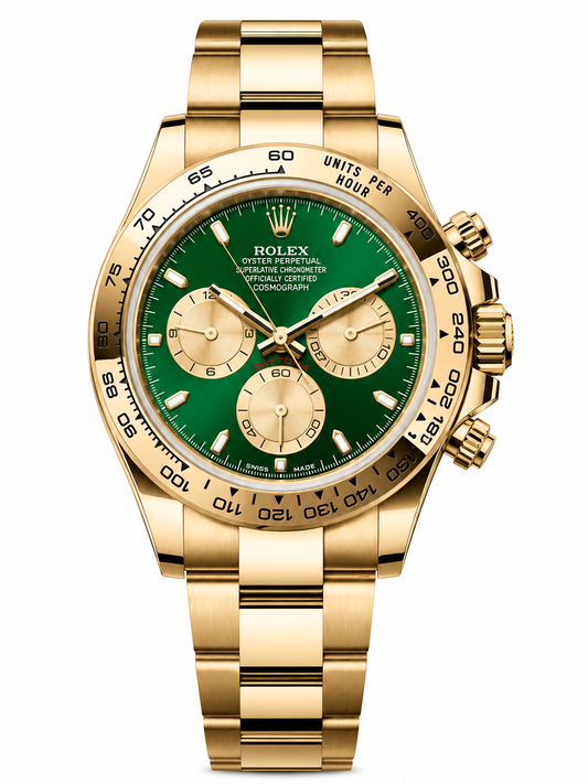 Rolex Daytona – Yellow Gold Green Dial Chronograph
