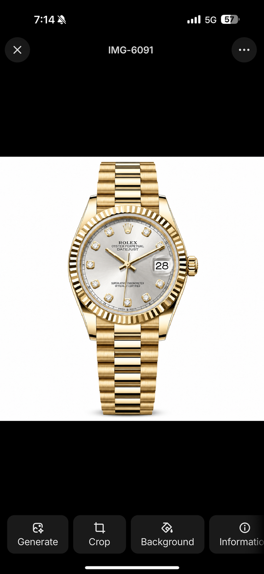 Rolex Datejust Full Gold – Silver Diamond Dial