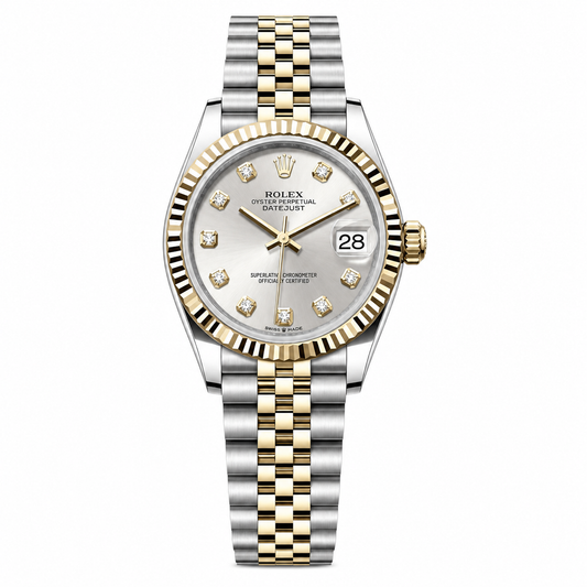 Date-Just TwoTone Silver Dial Diamonds Jubilee 31MM