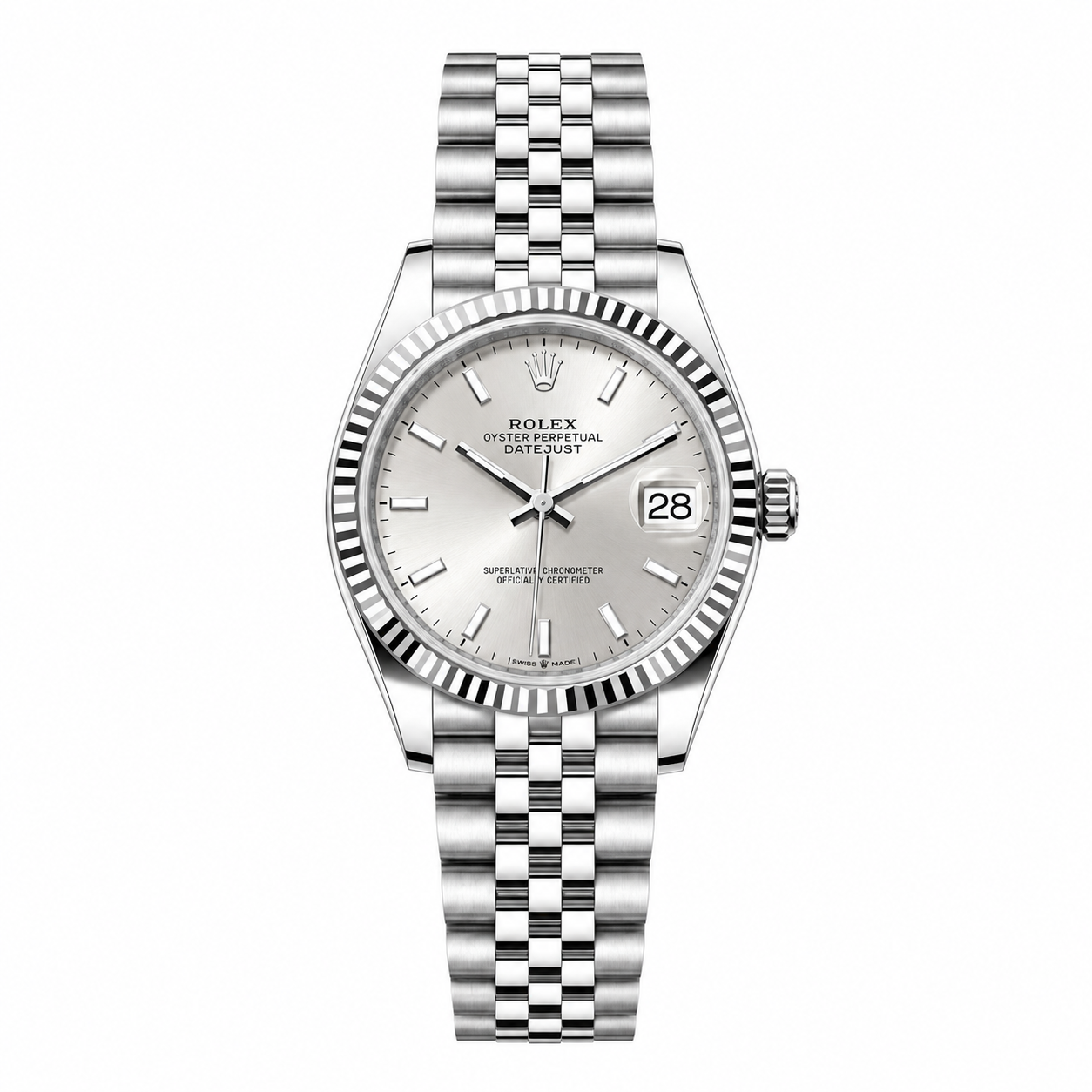 Date-Just Steel Silver Dial Jubilee 31MM