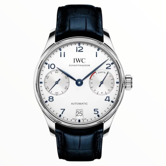 Portuguese 7Days-Automatic Stainless Steel White Blue Dial