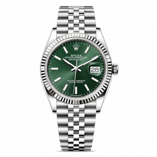Rolex Datejust Steel & White Gold Mint Green Dial Jubilee 36mm