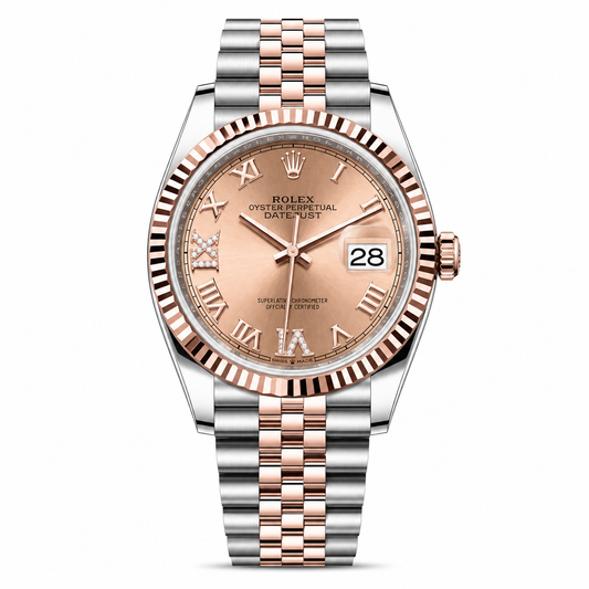 Rolex Datejust Edelstahl Two Tone Rose Gold Dial Jubilee 36mm